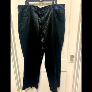 NWT Lane Bryant Venezia Black Satin Jeans Size 26